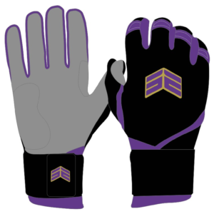 SE Athletics Black/Purple/Gold Batting Gloves