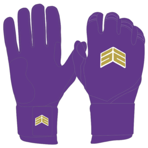 SE Athletics Purple/Gold Batting Gloves