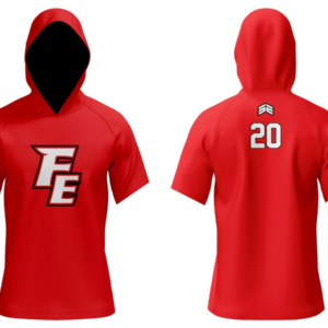 SE Sublimated Short Sleeve Lightweight Hoodie Red FE