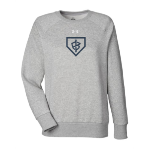 Under Armour Women's Rival Fleece Crew Team Impact Heather Grey/Navy