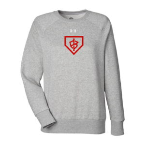 Under Armour Women's Rival Fleece Crew Team Impact Heather Grey/Red