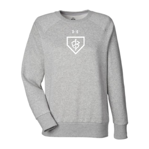 Under Armour Women's Rival Fleece Crew Team Impact Heather Grey/White
